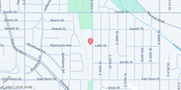 Map showing Little Free Pantry - Lincoln at 2441 S 33rd St, Lincoln, NE