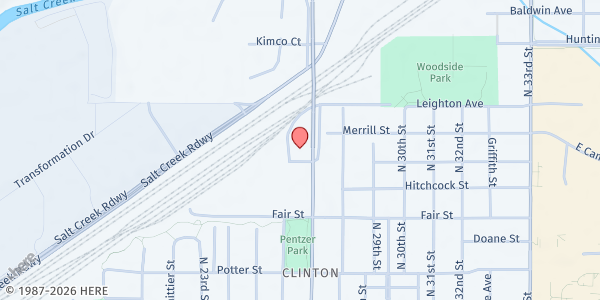 Map showing Matt Talbot Kitchen and Outreach at 2121 N 27th St, Lincoln, NE