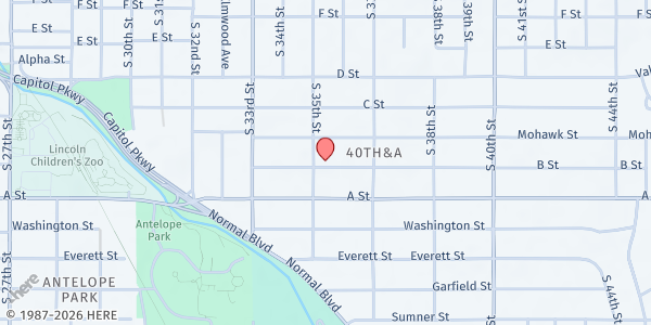 Map showing Nebraska Department Of Health - Food Distribution Center at , Lincoln, NE