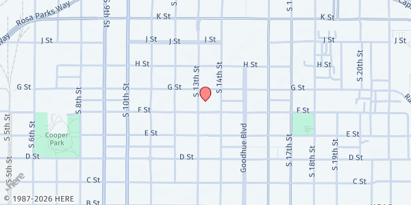 Map showing Neighborhood Church at 1302 F St, Lincoln, NE