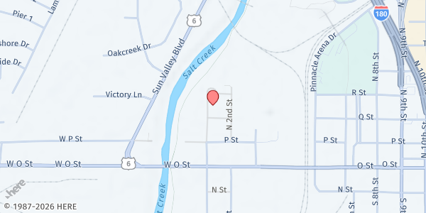 Map showing People's City Mission at 110 Q Street, Lincoln, NE