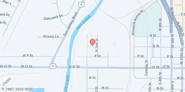 Map showing People's City Mission at 110 Q St, Lincoln, NE