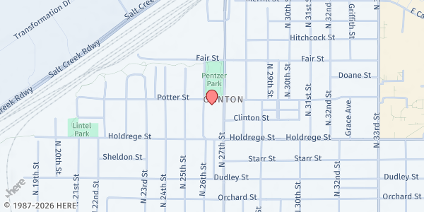 Map showing Salvation Army CCC at 2625 Potter St., Lincoln, NE