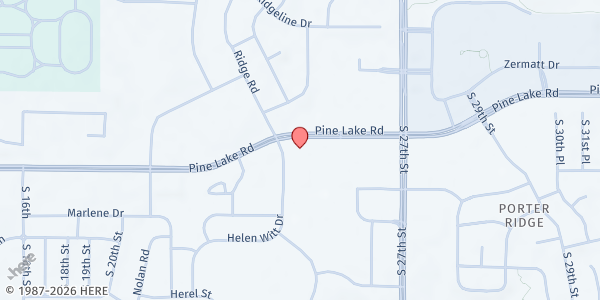 Map showing Southpointe Christian Church at 7010 Helen Witt Dr, Lincoln, NE