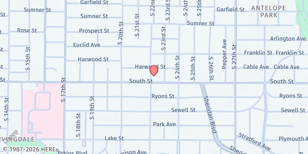 Map showing Southview Christian Church Food Pantry at 2040 S 22nd St., Lincoln, NE