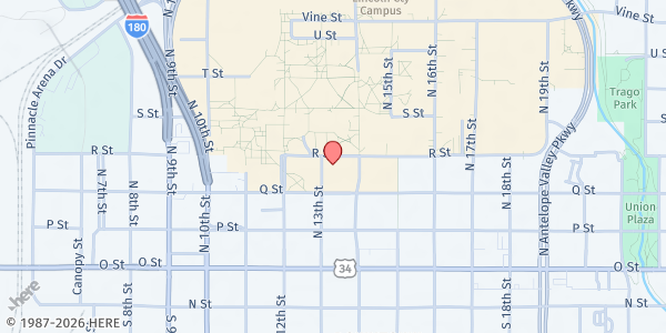 Map showing St Marks The Pantry Shelf at 1309 R Street, Lincoln, NE