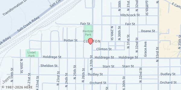 Map showing The Salvation Army of Lincoln at 2625 Potter St, Lincoln, NE