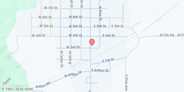 Map showing Community Center at 306 N Main St, Long Pine, NE