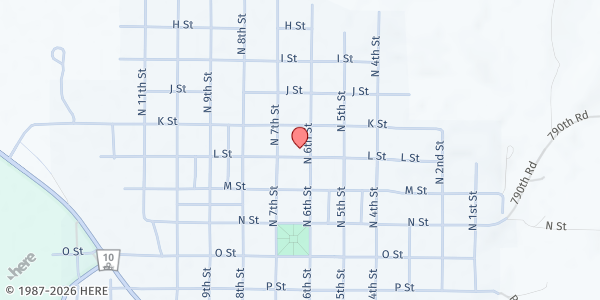 Map showing Loup City United Methodist Church at 610 L St, Loup City, NE