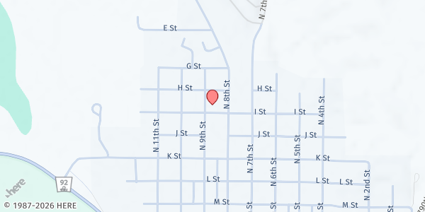 Map showing St Josaphat Catholic Church at 704 N 9th St, Loup City, NE