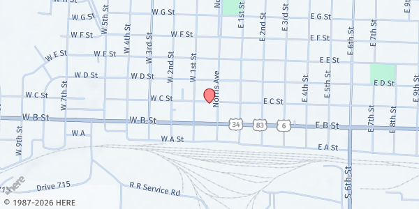 Map showing Community Action Partnership - McCook at 108 W C St, McCook, NE