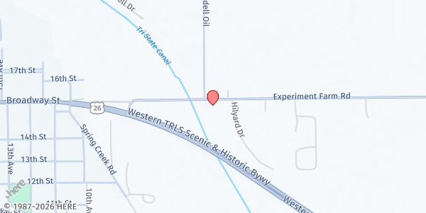 Map showing Mitchell Evangelical Free Church at 150037 Experiment Farm Rd, Mitchell, NE