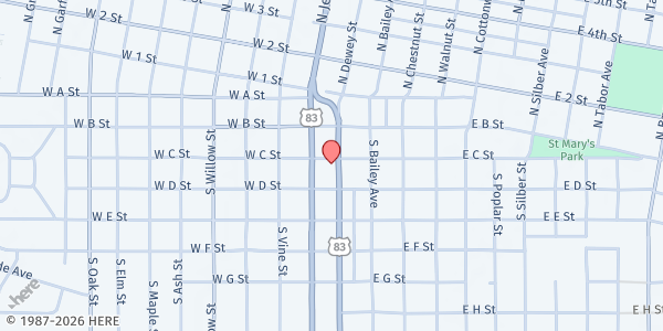 Map showing Grace Ministries Food Pantry - Food Distribution Center at 114 E C St, North Platte, NE