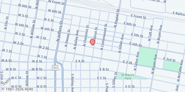 Map showing North Platte Catholic Community Food Pantry- Food Distribution Center at 421 1/2, North Platte, NE