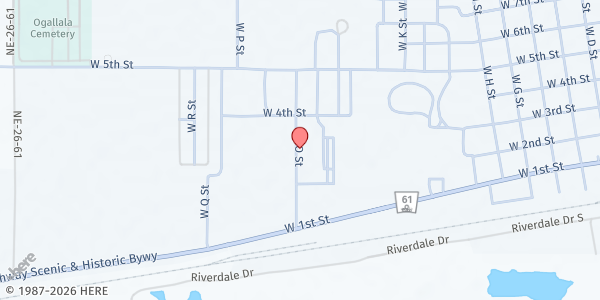 Map showing Keith-Arthur County Food Pantry at 309 W O St, Ogallala, NE