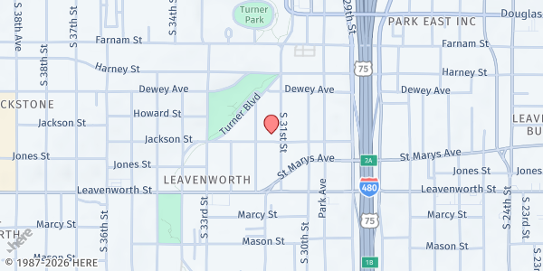 Map showing Bountiful Harvest at 542 S 31st St, Omaha, NE