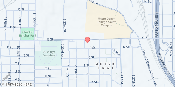 Map showing Catholic Charities at Juan Diego Center at 5211 S 31St St, Omaha, NE