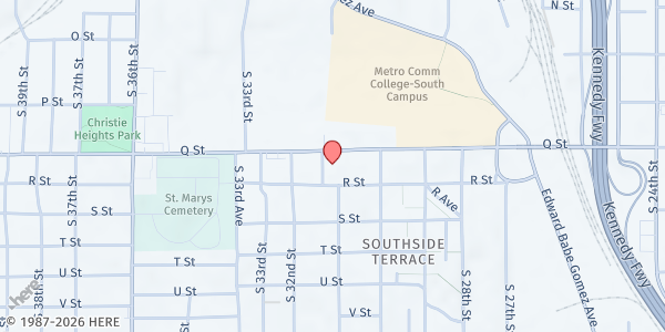 Map showing Catholic Charities (CC) Juan Diego Center at 5211 S 31St St, Omaha, NE