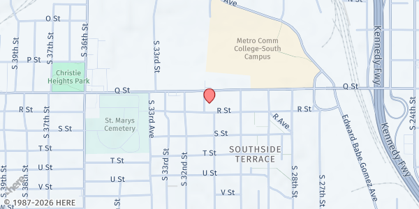Map showing Catholic Charities Juan Diego Center at 5211 S 31st St, Omaha, NE