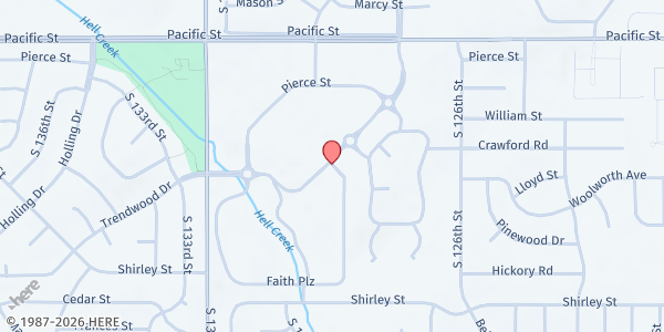 Map showing Community Cupboard Church - Country Church Food Pantry at 13130 Faith Plaza, Omaha, NE