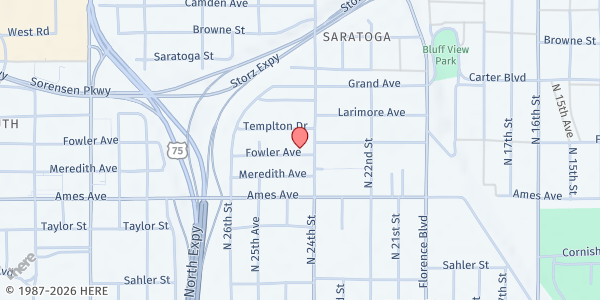 Map showing Eastern Nebraska Community Action Partnership (ENCAP) - Omaha at 2406 Fowler Ave, Omaha, NE