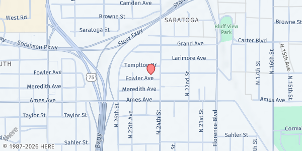 Map showing Eastern Nebraska Community Action Partnership - Omaha at 2406 Fowler Ave, Omaha, NE