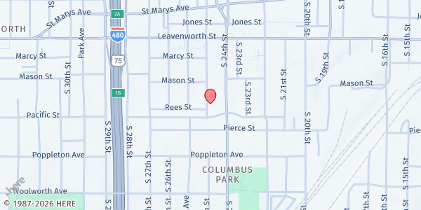 Map showing Freeway Ministries at 1030 S 24th St, Omaha, NE