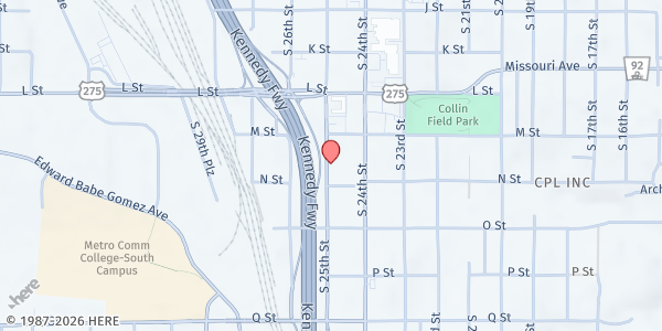 Map showing Generation Diamond at 4829 S 25th St, Ste 100, Omaha, NE