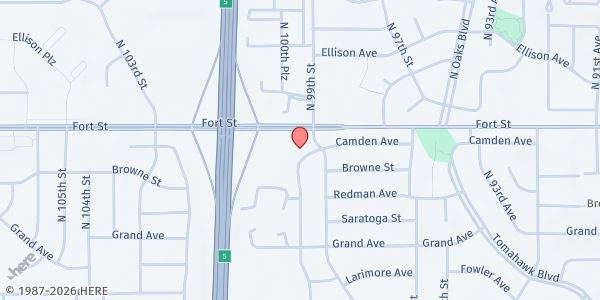 Map showing Greater Saint Paul Worship Center at 5116 Terrace Dr, Omaha, NE