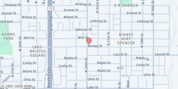 Map showing Heart Ministry Center Inc at 2222 Binney St, Omaha, NE
