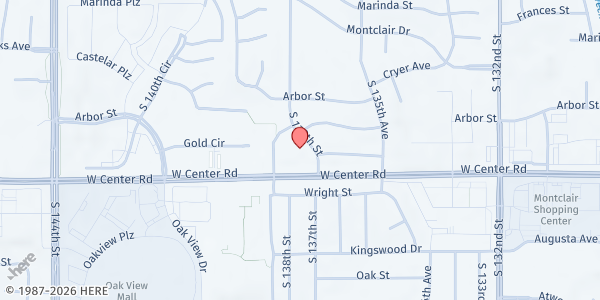 Map showing Hope West Food Pantry at 2556 S 138th St, Omaha, NE