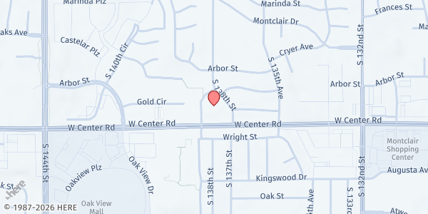 Map showing Hope West Food Pantry at 2556 S. 138th St., Omaha, NE