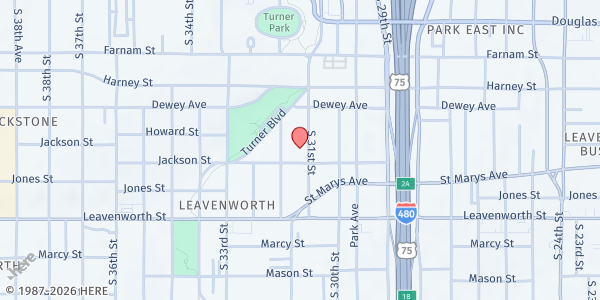 Map showing LM First Lutheran Pantry at 542 S 31St St, Omaha, NE
