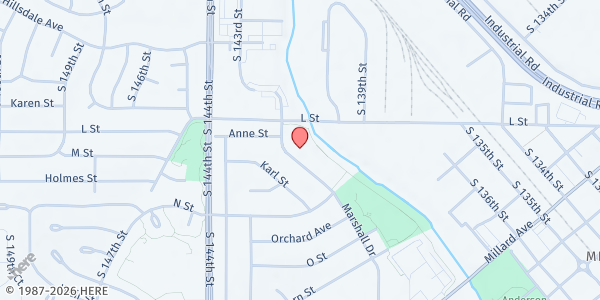 Map showing Marshall Baptist Church at 4845 Marshall Dr, Omaha, NE