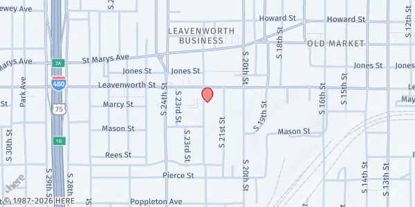 Map showing Metropolitan Community Church of Omaha Food Pantry at 819 S. 22nd St., Omaha, NE