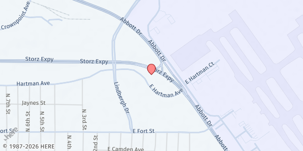 Map showing Metropolitan Community College (MCC) E-Pantry at 1234 E Hartman Ave, Omaha, NE