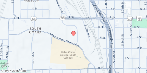 Map showing One World Community Health Center at 4920 S 30th St, Omaha, NE