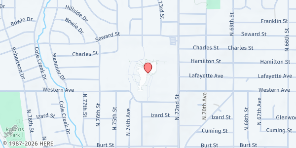 Map showing Operation Others Outreach at 7400 Western Ave, Omaha, NE