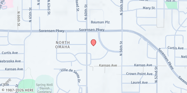 Map showing Project Hope at 6201 N 60th St, Omaha, NE