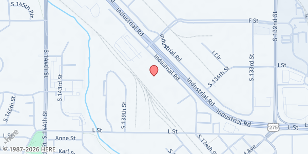 Map showing Ron Witt Support Services Center at 13737 Industrial Rd, Omaha, NE