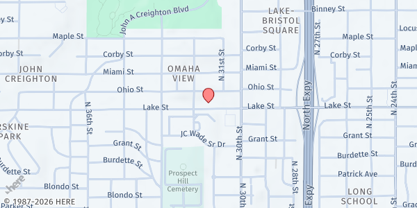 Map showing Strategic Center For Developing Communities - Salem Food Pantry at 3120 Lake St, Omaha, NE