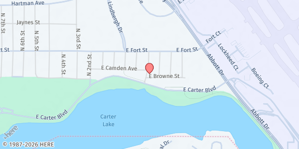 Map showing Women United Ministries at 1202 E Browne St, Omaha, NE