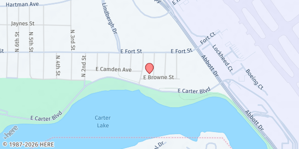 Map showing Women United Ministries - Food Distribution Center at 1202 E Browne St, Omaha, NE