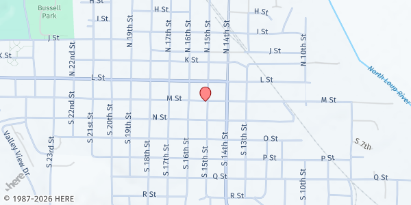 Map showing United Methodist Church (UMC) Ord Area Pantry at 213 S 15th St, Ord, NE