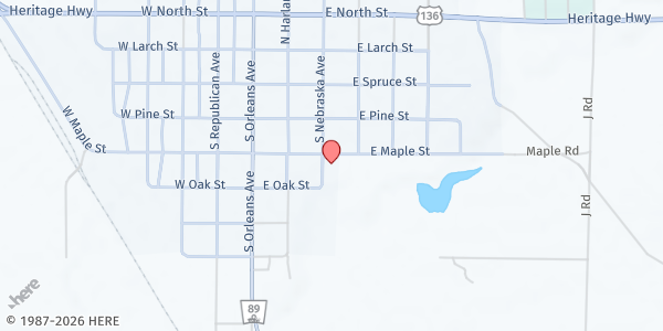 Map showing Harlan County Agricultural Center at , Orleans, NE