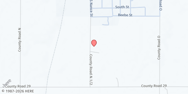 Map showing Food Bank Lincoln at Polk County Fairgrounds at 12931 N Blvd, Osceola, NE