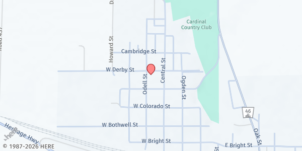 Map showing First Baptist Church at 810 Odell St, Oxford, NE