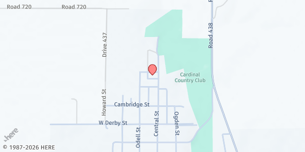 Map showing Oxford Evangelical Free Church at 1019 Central, Oxford, NE
