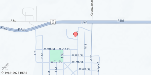 Map showing Beautiful Savior Lutheran Church at 955 C St, Palmyra, NE