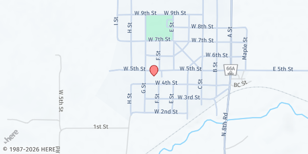 Map showing Food Bank of Lincoln at Palmyra at 425 F St, Palmyra, NE